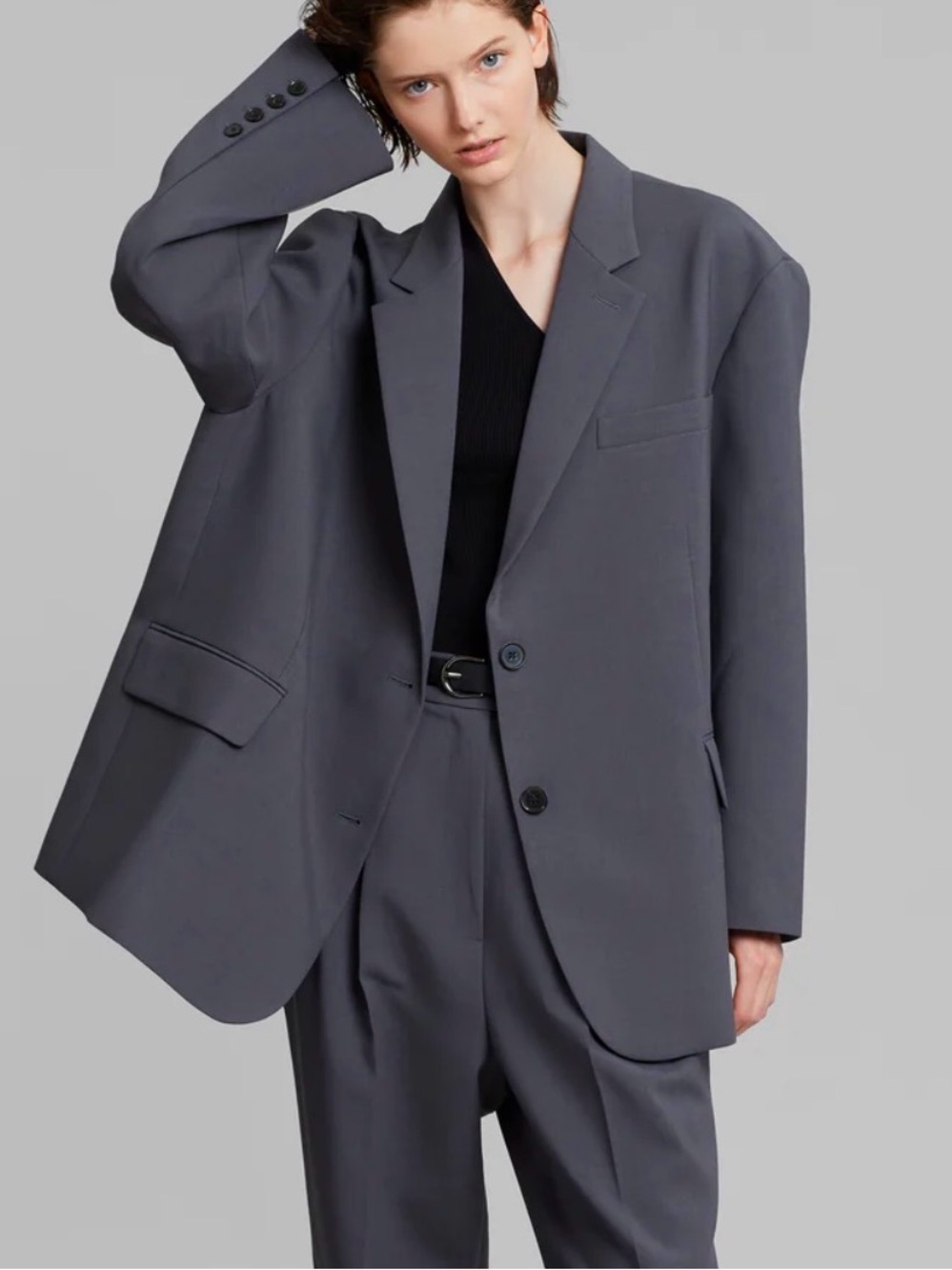 Frankie Shop Bea Blazer - Charcoal (XXS)